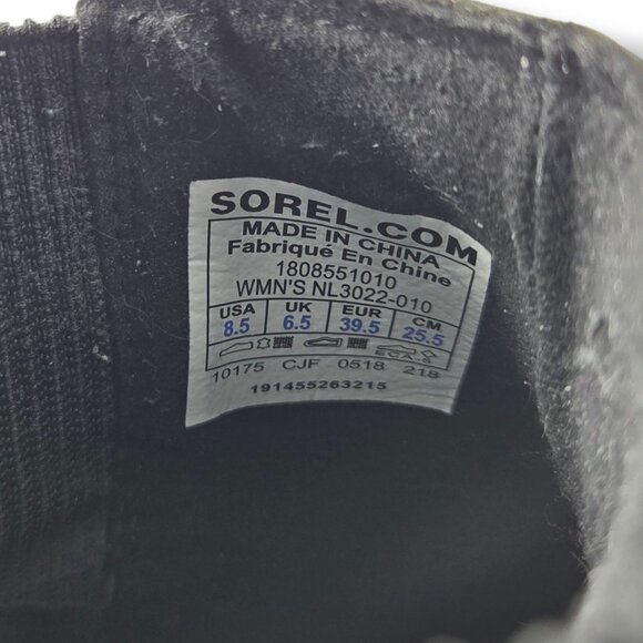 Sorel Joan of Arctic Wedge ll Chelsea Boots Womens 8.5 Black Waterproof Leather - Picture 8 of 8